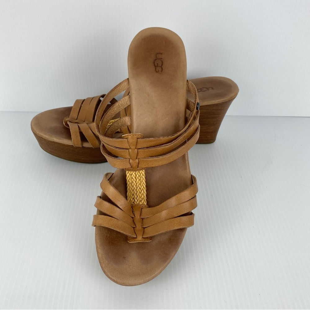 UGG Women's Tan Wedge Sandals